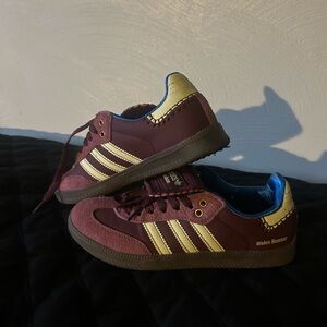Adidas Samba Wales Bonner Maroon and Cream Sneakers